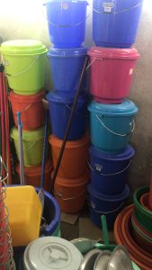 plastic buckets assorted colors