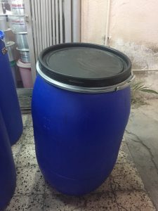 drum open top with black lid 200 litre