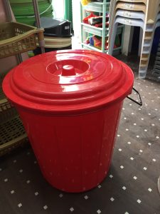 plastic drum with lid red