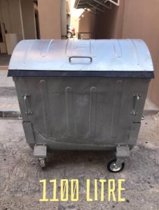 steel garbage bin with wheel