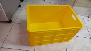 plastic storage crate yellow