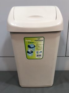 plastic swing bin beige